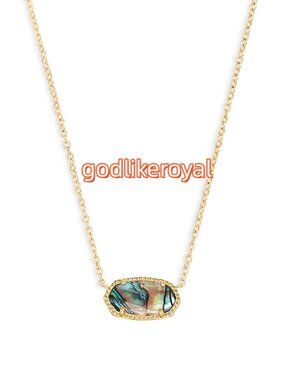 Elisa Gold Pendant Necklace in Abalone Shell